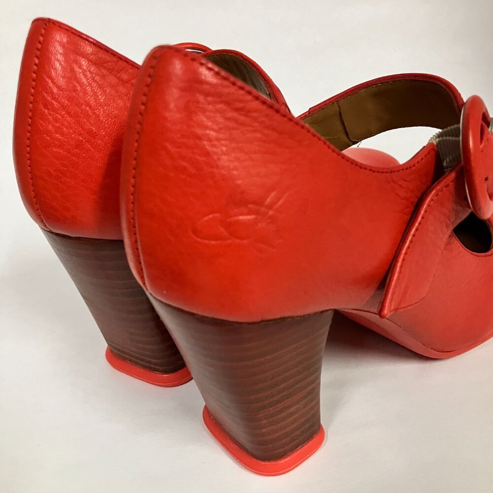 *BRAND NEW* Fluevog S/S 2014 Sopranos CAREY Mary Janes, Tomato Red, Size 9! HAWT - Picture 8 of 15